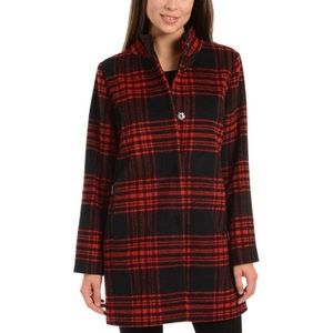 Kendall Kylie Long Sleeve Coat Plaid